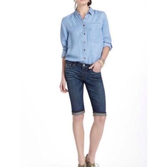ADRIANO GOLDSHMIED AG‎ THE MALIBU CROP PANT , denim bermuda shorts sze 27 R - Picture 1 of 9